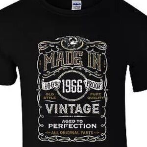 Vintage 1966 birthday t-shirt black burgundy white novelty eagle